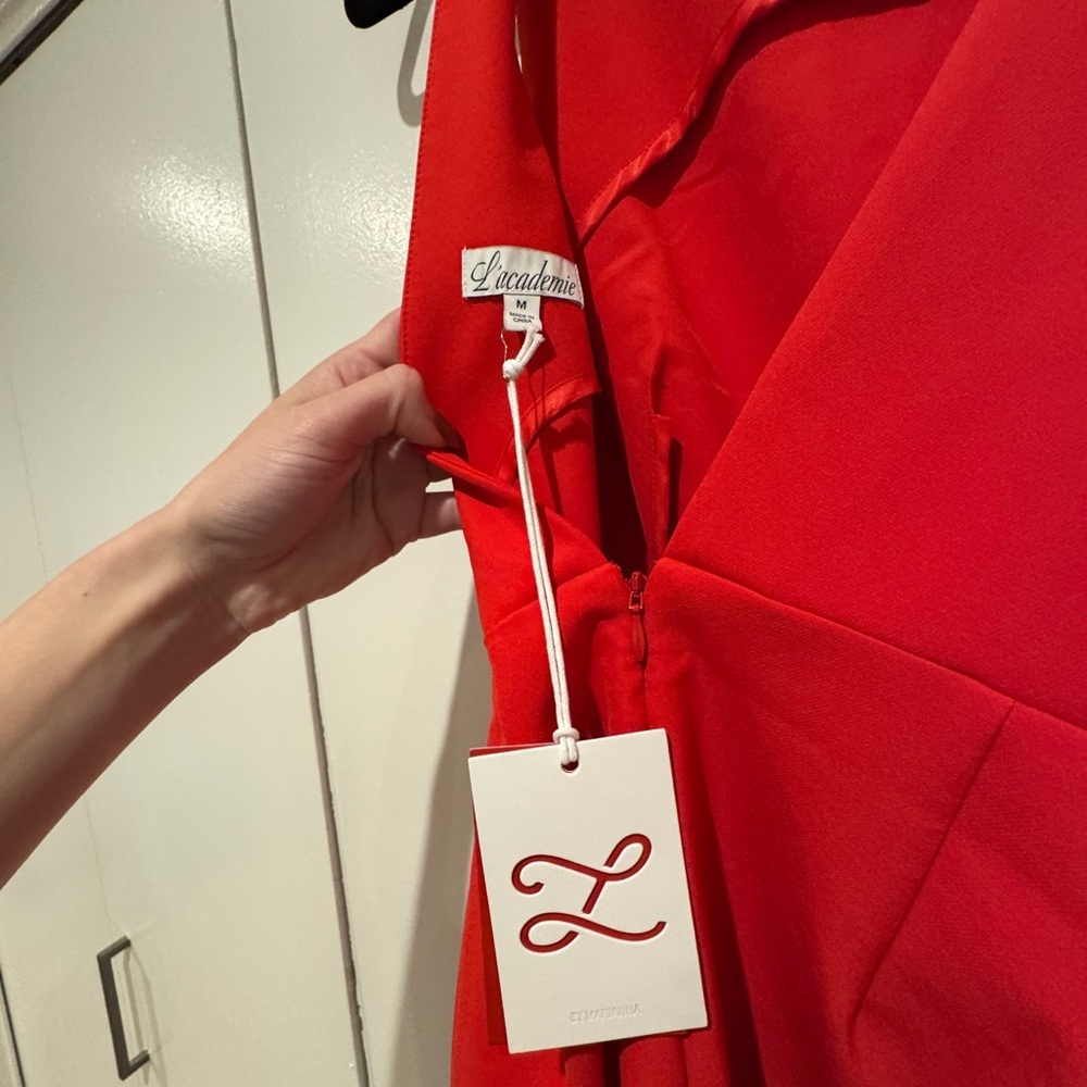 NWT L'Academie Arley Red Dress Medium - Picture 4 of 5